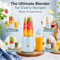 Juicer for Home ^ Lacossi Juicer Mixer Grinder with 1500mAh Battery, 6 Blades 3Gears Fast Blending, 2-Jar Capacity (400ml*2) | 40 Watts Bullet Rechargeable Portable Personal Juicer