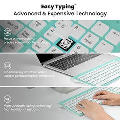 cimetech Keyboard Mouse Combo, 2.4G Ultra-Thin Sleek Design, USB Compact Full Size Wireless Keyboard and Mouse for Windows, Computer, Desktop, PC, Notebook - Grey