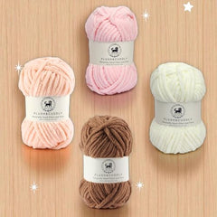 NESTNHAVEN , Plush & Cuddly Sets 2.0 , Chenille Yarn Supersoft Hand Knitting Wool Ball, set of 4 , 400 grams (1 Ball/100 Gram Each) Suitable for Craft, Babywear, Toys , Baby Blankets , 5 Bulky, Shades - NNHS 2.0 (Set 26 baby Pink , lilac , hot pink…