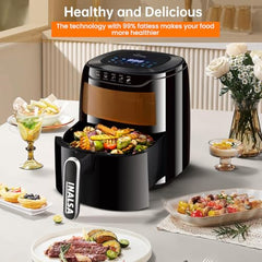 INALSA Air Fryer 4.2 ltr|1400 W with Air Crisp Technology|Temperature & Timer Control|8 Preset Menu & Digital Display|Air fry, Bake,Roast,Reheat,Dehydrate|Airfryer Recipe book(Tasty Fry Digital)