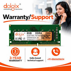 Dolgix 8GB DDR4 Desktop RAM 2133MHz | Desktop-Memory| U-DIMM | Long-DIMM | PC4-17000 | 1Rx8 Single Rank | 3-Year Warranty- (Made in India)