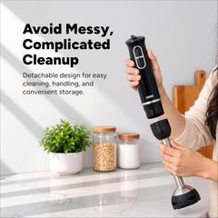 LINSO FULL STACK 1100W India's 1st Anti-Scratch 4-in-1 Hand Blender | 2-Year Warranty | 8 Speeds + Turbo | 860ml Chopper + Egg Whisk + Beaker | SS304 Blade | UK-Based Brand | Pure Copper DC Motor