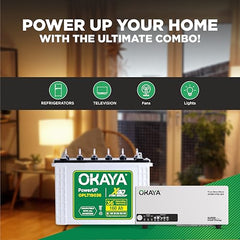 Okaya Inverter with Battery Combo for Home, Office & Shops | ATSW 1700 12V Pure Sine Wave Inverter 1450VA with 36 Months Warranty & OPSJT19048 160Ah Battery with 48 Months Warranty