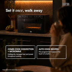 IFB 30L Convection Microwave Oven with 360 Degree Motorized Rotisserie 101 Auto Cook Menus (30BRC2, Black, Auto Defrost, Grill Mode, Combi-Cook Modes, 10 Power Levels)