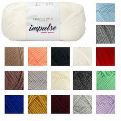 WOAFASHIONS - World of Arts Impulse Hand Knitting & Crochet Yarn, Premium Acrylic, 4 : Medium (Anchor Grey) (100gms / 3.5oz / 200mtr / 218yds)