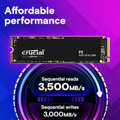 Crucial P3 Plus 2TB PCIe 4.0 3D NAND NVMe M.2 SSD, up to 5000MB/s - CT2000P3PSSD8