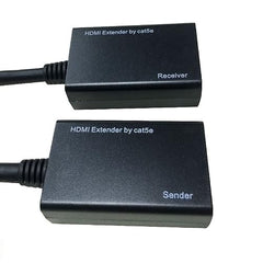 sartyee 2 PCS HDMI Extender Over Cat5e/6, Ethernet to HDMI RJ45 Ethernet Network Adapter, Support 1080p UP to 30m/98ft Video and Audio for HDTV HDPC PS4 STB (HDMI to RJ45 1 to 2)