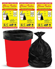 Clean India - Plastic Garbage Bags|6 Packs Of 30 Pcs | 19X21 Medium Disposable Garbage Trash Waste Dustbin Bags Of 54Cm X 48Cm (Ci19210008) - 180 Count