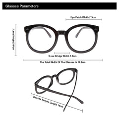 SYGA Women Anti-Blue Light Plain Glasses Large Frame Arrow Style Myopia Glasses (Black)