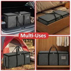 Kuber Industries 2 Pcs Blankets/Clothes Storage Bag | Heavy Duty Nylon 1680 Denier Underbed Storage Bag | Moving Bags with Strong Handle | Moisture Proof | Red & Blue