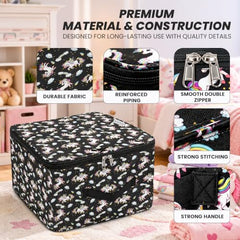 Storite 2 Pack Nylon Wardrobe Bag Underbed Cloth Storage Organizer | Moisture Proof Storage Bag, Storage box for Clothes Saree Bags, Zippered Closure & Handle - Magenta,37x34x23 cm