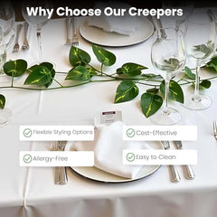 Go Hooked Artificial Hanging Creeper for Home Décor (Pack of 8, 6 Ft) | Money Plant Leaf Garland with 30 Leaves Each | Plastic Decorative Creeper for Balcony, Walls, Garden Decoration