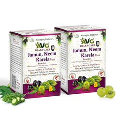 AVG Health Organics Diaba Care Karela Jamun Neem Powder 200g | Pack of 4 | Diabetes Control Ayurvedic Supplement with Arjuna, Gokhru & Triphala | Helps in Relieving Constipation | AYUSH & GMP Certified