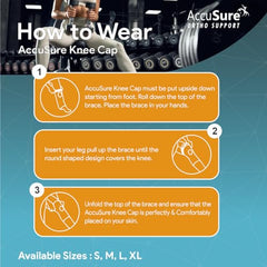 AccuSure Premium Knee Support for Men & Women –Compression Brace with 1-Year Warranty for Pain Relief, Arthritis, Injury Recovery, Sports, Running & Joint Stability -Small