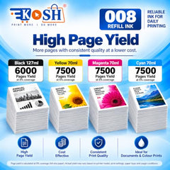 KOSH T664 Refill Ink Compatible for Epson L130, L310, L361, L380, L405, L565, L365, L485, L220, L360, L130, L130 and L380 Printers (4, Black Pack of 4)