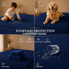 HOMEKART Premium Cotton 220TC 78 x 72 x 8 King Size Double Bed Mattress Cover Protector with Zip/Chain|Provides All Around Protection - 1 pc Multicolor (Grey, 78 x 72 x 8)