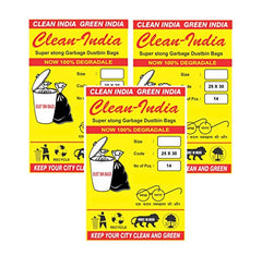 Clean India - Plastic Garbage Bags|6 Packs Of 30 Pcs | 19X21 Medium Disposable Garbage Trash Waste Dustbin Bags Of 54Cm X 48Cm (Ci19210008) - 180 Count