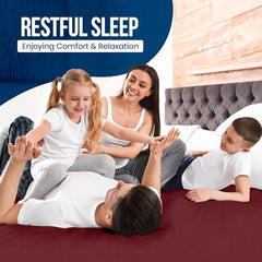 9villa 100% Waterproof Premium Cotton Feel Mattress Protector King Size | Ultra Soft Breathable & Hypoallergenic Fitted Bed Protector Terry Cover | Fits Upto 10 Inches (Navy Blue, 72 x 78 (6x6.5 Feet)