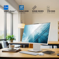 Lenovo IdeaCentre AIO 13th Gen Core i7-13620H 27" QHD IPS (32GB RAM/1TB SSD/Windows11/Office 2021/3Wx2 Harman Speaker/Touchscreen/Wireless EOS Keyboard & Mouse, Grey), F0HM00GQIN All-in-One Desktop