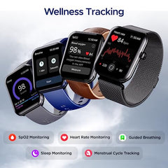 boAt Ultima Regal w/ 2.01”(5.10 cm) Crystal-Clear AMOLED Display, 1000 NITS Brightness,Premium Metal Body, Functional Crown, 100+ Sports Modes, Fitness Smart Watch for Men & Women (Steel Black)