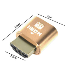 SYGA HDMI 4K Dummy Plug hdmi Dummy Plug Headless Virtual Monitor Display Adapter, 1 Piece, Golden
