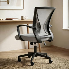 DROGO Comfortwing Premium Ergonomic Office Chair for Work from Home, High Back Computer Chair with Breathable Mesh, Armrest, Adjustable Seat, Rocking & Winged Back | Mesh Chair for Office (White/Blue)