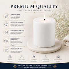 C Lal & Sons Silver Pillar Candle 2x2 Inch | Long Burning Decorative Wax Candle | 20H Burn Time | Unscented Candle for Home Décor, Wedding Decoration, Prayer, Meditation, Festivals & Romantic Ambience