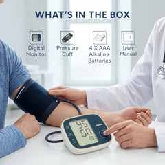 AGARO Automatic Portable Digital Blood Pressure Monitor for Home Use with Large LCD Display, Upper Arm Cuff, Accurate BP & Pulse Rate Monitoring, Memory Storage, Easy Key touch Operation