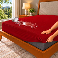 GADDA CO 100% Waterproof Premium Cotton Feel Mattress Protector King Size 78x72 Inch|Ultra Soft Breathable & Fitted Bed Protector Terry Cover Double Bed (6.5x6 feet, Fits 10 Inches, Grey)