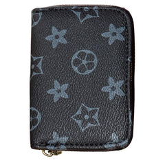 SYGA New Chex Design Card Bag Fashion Multi-Card Business Card Bag Zipper Coin Purse Card Holder Supports(Star-Grey-Style-2)