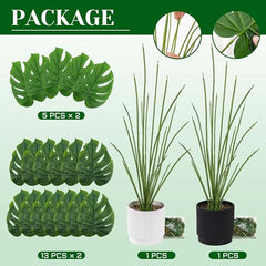 Der Rose 28" Fake Plants, Artificial Monstera Plants Indoor