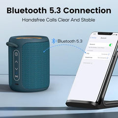 Deeyaple Portable Bluetooth Speaker, IP67 Waterproof Mini Bluetooth Speaker Wireless V5.3 with Stereo Sound,All Day,TWS Pairing,LED Light,Gift for him/her (Red)