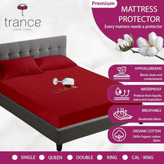 Trance Home Linen Premium 220 GSM+ 72"x36" Single Bed Size Cotton Terry Waterproof Mattress Protector | Elasticated Fitted Non-Toxic Bed Protector | Single Bed Mattresses Cover 72x36 inch, Brown