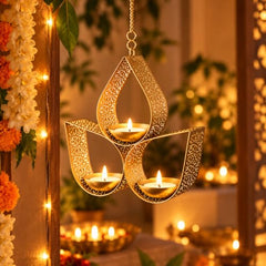 The Purple Tree Aluminium Hanging Butterfly Tealight Candle Holders Combo Pack (Pack of 4)