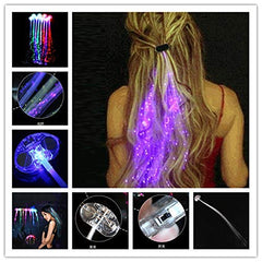 SYGA Set of 3 LED Flashing Fiber Optic Hair Braid Lights for Party Supplies Flash Braid(Multi Color Changing)