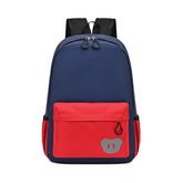 SYGA Kids Schoolbag, Breathable, Waterproof, Customized Logo Backpack For Kindergarten And Elementary School Students (Small Dark Blue With Red)