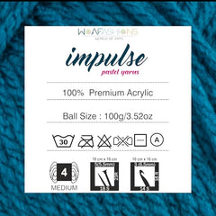 WOAFASHIONS - World of Arts Impulse Hand Knitting & Crochet Yarn, Premium Acrylic, 4 : Medium (Anchor Grey) (100gms / 3.5oz / 200mtr / 218yds)