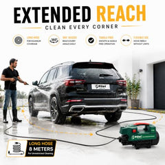 Pilot High Pressure Car Washer Machine 2400W | 150 Bar Power Washer Machine | 11L/min Water Flow | Portable Pressure Washer for Car, Bike, Home Cleaning, Patio & Garden Use
