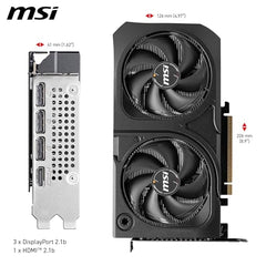 MSI GeForce RTX 5060 Ti 16G Shadow 2X OC Plus Graphic Card - NVIDIA GeForce RTX 5060 Ti GPU, 16GB GDDR7 128-bit Memory, 28 Gbps, PCI Express Gen 5 x16 Interface, Upto 2602 MHz, STORMFORCE Fan