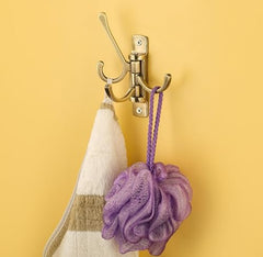 iSTAR Wall Hooks for Hanging | Flexible 4 Pin Hooks Bathroom Cloth Hanger Wall Hook Door Robe Hooks for Hanging Keys, Clothes, Towel (Rose Gold, Pack of 3)