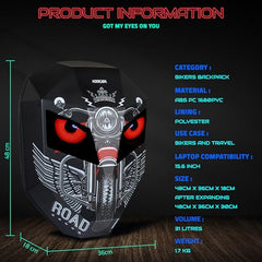Hookaba Eye Rover LED Backpack 31L (Black) | Motorcycle Riding Bag With Programmable Screen | App Control & Water Resistant | Unisex Expandable Daypack For College, Travel, Laptop, Helmet