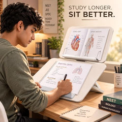 Sunchhaya Acrylic Book Stand for Reading – Clear Adjustable Book Holder with 360° Rotating Base, Foldable Reading Stand for Desk, Cookbook, Tablet & Laptop Stand, Height & Angle Adjustable (R22H)