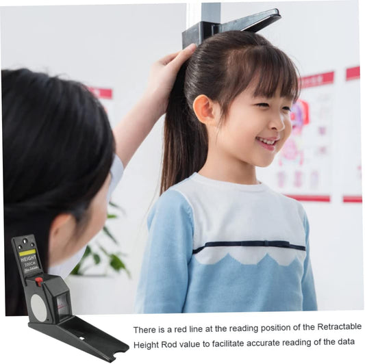 SYGA Height Measuring Tape, 2 Meters Retractable Manual Measuring Tool, Adult Child Height Tool, Metal Ruler Measuring Tool for Height Measurement- Black