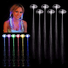 SYGA Set of 3 LED Flashing Fiber Optic Hair Braid Lights for Party Supplies Flash Braid(Multi Color Changing)