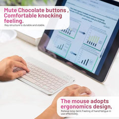 TRENDING Wireless Keyboard and Mouse Combo with Rechargeable Battery | Slim Compact Keyboard & Ergonomic Mouse | Bluetooth / 2.4GHz Wireless | Long Battery Life | Silent Typing & Clicking (Black)