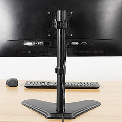 Jin Office Height Adjustable Monitor Stand Mount | Supports 13-32" Screens| 9KG Weight Capacity | Metal Black Powder Coated Single Monitors Arm Stand| Articulating Tilt and Swivel Display Desk Mount