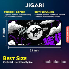JIGARI Extended Anime Large Mouse Pad (11 x 23 Inch) | Gaming Mousepad for Laptop, Desktop & Keyboard | Smooth Surface | Anti-Slip Rubber Base (Zoro - Sword Master - One Piece (P08))