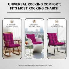 DADDY COOL Multipurpose Extra Long Rocking Chair Cushion for Outdoor and Indoor/Chair pad for Home & Office Chair Filling 18 x 50 Inch Pack of 1 Dark Green (Only Cushion)