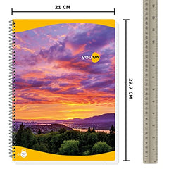 YOUVA Navneet|Spiral Long Book For Students And Executives|Spiral Bound With Safety Lock|A4 Size -21 X 29.7 Cm|Single Line|400 Pages|Pack Of 1