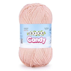 Ganga Acrowools Cotton Candy Yarn – Soft Premium Cotton Blend Wool for Knitting & Crochet | Lightweight, Smooth Texture, Pastel Shades, 100gm Ball (CCY006 -White)